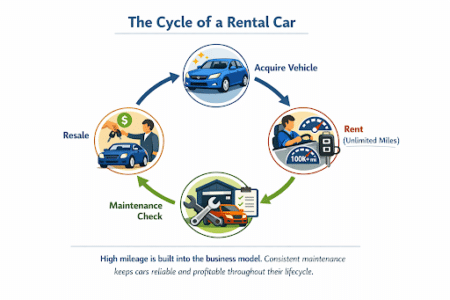 cycle of rental car